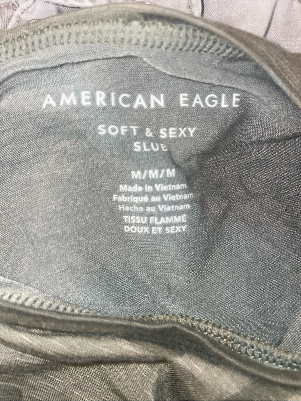 American Eagle Soft & Sexy Slub Women's Olive Camo Long Sleeve Tee, Medium - Picture 3 of 4
